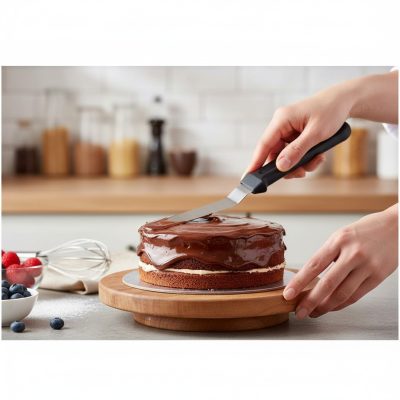 Hajlított Cukrász Kenőspatula, 10 cm Rugalmas Rozsdamentes Penge