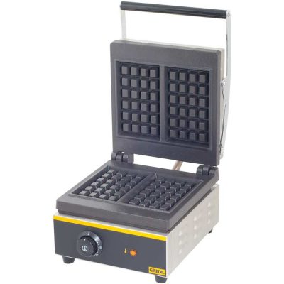 Gredil Professzionális Ipari Gofrisütő, 2 kW, 230 V – Kerámiabevonatos Öntöttvas Lapok, 100x170 mm Gofriméret