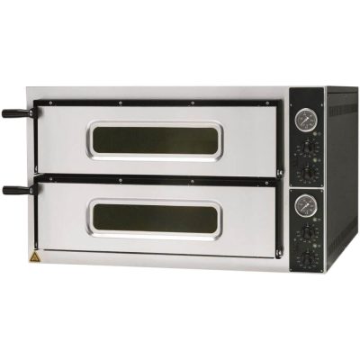 Gredil 2x4x35 Kétkamrás Elektromos Pizzasütő Kemence (9,6 kW, 400V) – 8 db 35 cm-es Pizzához, Samott Béléses Ipari Pizzakemence