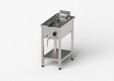 Gredil Ipari Elektromos Olajsütő, 400x700x850 mm (9 kW, 400V) – 10 Literes Szabadon Álló Fritőz Hideg Zónával és Leeresztő Csappal