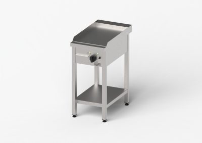 Gredil Sima Elektromos Rostlap, 400x700x850 mm (4 kW, 400V) – Szabadon Álló Rozsdamentes Ipari Grill-lap Zsírgyűjtő Fiókkal