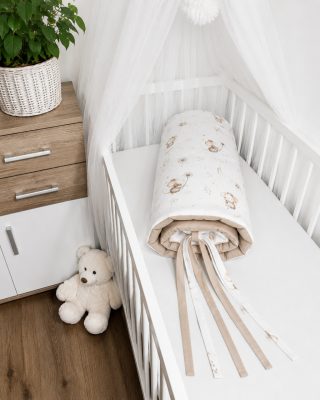 Pittypangos egérke – Járókabetét 120×120 cm | Egérke, capuccino, 100% pamut, magasított rácsvédővel