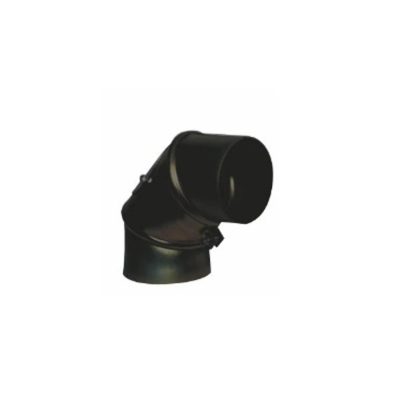 Inoxterm 150 mm belső átmérőjű 90°-os kazán füstcső könyök - fekete (Ø150 mm)