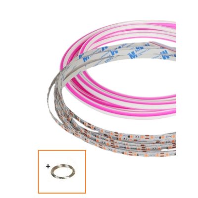 UNIVERSO Hajlítható led szalag szilikon fedlappal DC:24V 120D-10w/méter rózsaszín IP20 6x9mm 10méter 3év