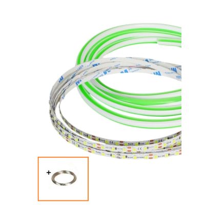 UNIVERSO Hajlítható led szalag szilikon fedlappal DC:24V 120D-10w/méter zöld IP20 6x9mm 10méter 3év