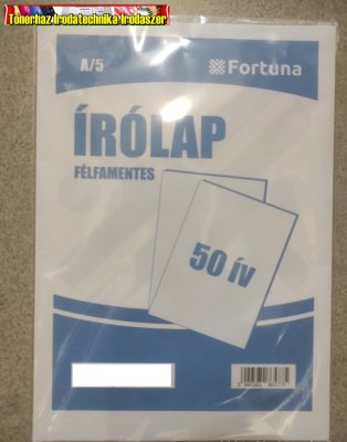 Írólap 10-50 A5 félfamentes (50ív/csom) Fortuna