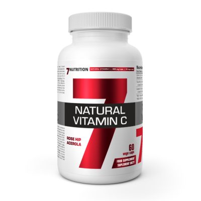 NATURAL VITAMIN C - 100% Természetes C Vitamin Acerola & Csipkebogyóból Koncentrálva - 60 Kapszula - 7Nutrition