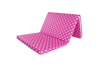 Mama Kiddies® Sofie Dreams habszivacs matrac 120×60×5 cm – Pink színben fehér csillagok