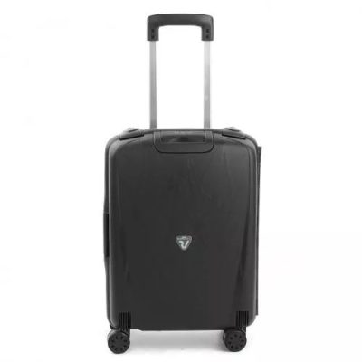 Roncato Light fekete S 55x40x20 csatos bőrönd, kabinbőrönd