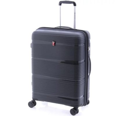 Gladiator Bionic fekete M feladott 20kg bővíthető bőrönd