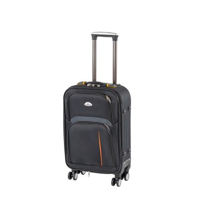TraveLux light bővíthető kabinbőrönd puha, kivehető kerekekkel 55x40x20 cm fekete