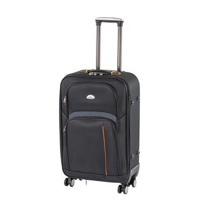 TraveLux light közepes bőrönd puha 68x45x25 cm fekete