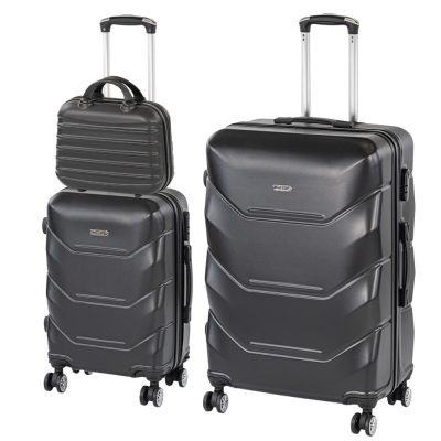 TraveLux Max IX gurulós bőrönd szett fekete