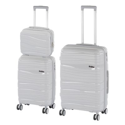 TraveLux Voyager VIII gurulós bőrönd szett szürke