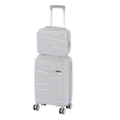 TraveLux Voyager II gurulós bőrönd szett szürke