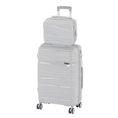 TraveLux Voyager III gurulós bőrönd szett szürke