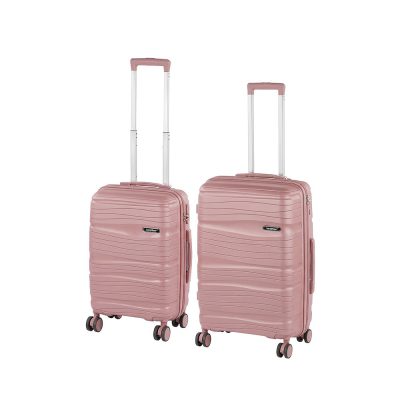 TraveLux Voyager V gurulós bőrönd szett mályvarózsaszín