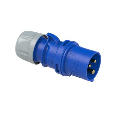 PCE Ipari dugvilla lengő 2P+E 16A 230V(50+60Hz) kék IP44 műanyag csavaros 6h-pozíció Shark