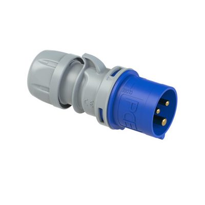 PCE Ipari dugvilla lengő 2P+E 16A 230V(50+60Hz) kék IP44 műanyag csavarmentes kapcsos Turbo Shark