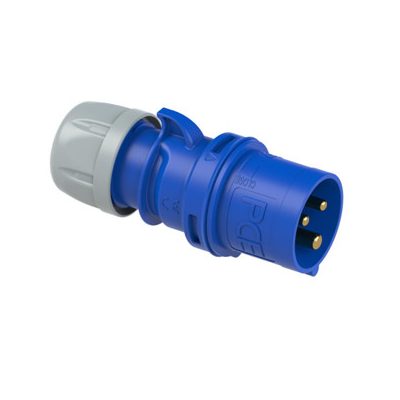 PCE Ipari dugvilla lengő 2P+E 32A 230V(50+60Hz) kék IP44 műanyag csavaros 6h-pozíció Shark