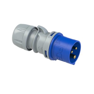PCE Ipari dugvilla lengő 2P+E 32A 230V(50+60Hz) kék IP44 műanyag csavarmentes kapcsos Turbo Shark