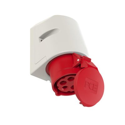 PCE Ipari dugalj falra szerelhető 3P+N+E 16A 400V(50+60Hz) piros IP44 műanyag 6h-pozíció csavaros