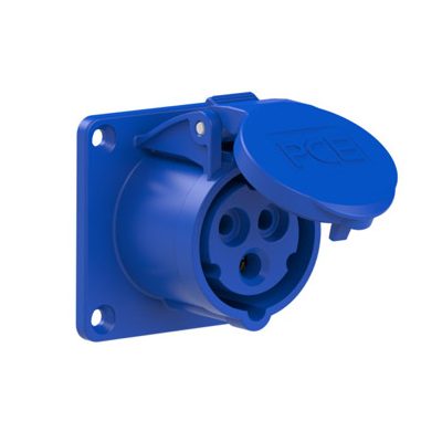 PCE Ipari dugalj beépíthető egyenes 2P+E 16A 230V(50+60Hz) kék IP44 műanyag 6h-pozíció csavaros