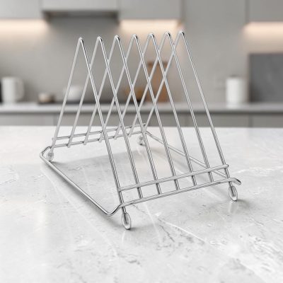 Rozsdamentes vágólaptartó állvány 6 vágólaphoz – 34,5×26,5×27,5 cm