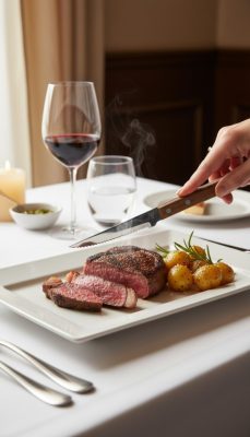 Fanyelű steakkés 10 cm-es pengével, 11 cm-es nyéllel, 6 db-os csomag