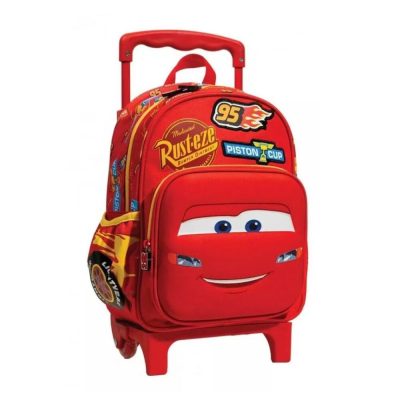 Disney Cars 3 Piston Cup gurulós iskolatáska és hátizsák - 3D formával, 30 × 25 × 15 cm