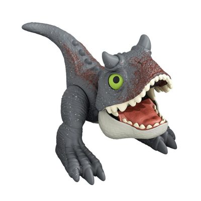 Carnotaurus figura 7 cm - Jurassic World - nyomd le a fejét és "életre kel"