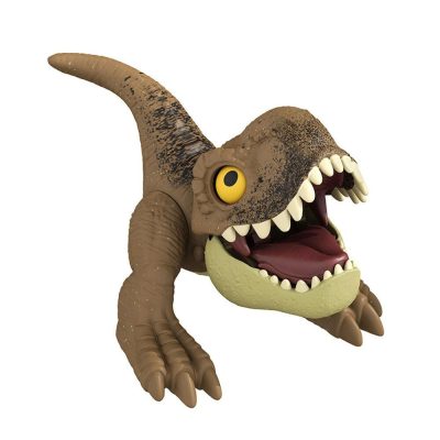 T-Rex figura 7 cm - Jurassic World - nyomd le a fejét és "életre kel"