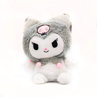  Hello Kitty Kuromi plüssfigura 24 cm szürke