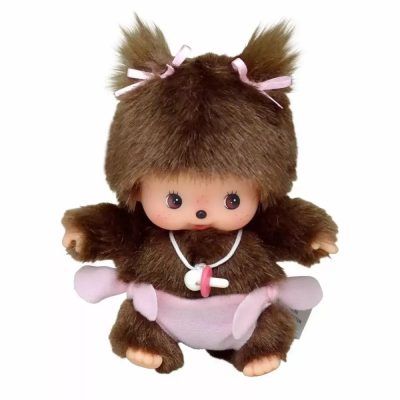 Bebichhichi plüssfigura kislány rózsaszín pelenkában, 16 cm-es méretben