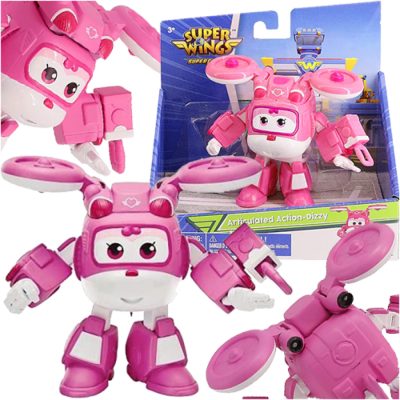 Alpha Group figura, Super Wings, Dizzy Helikopter, mozgó elemekkel, fehér / rózsaszín, 8 cm