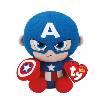 Plüss figura Ty Beanie Babies - Marvel, Amerika Kapitány, 15 cm