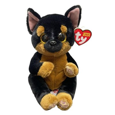 Ty Beanie Bellies plüss figura FRITZ, 15 cm - fekete/barna kutya 