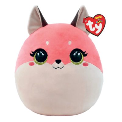 Ty Squishy Beanies párna alakú plüss figura ROXIE, 22 cm - rózsaszín róka