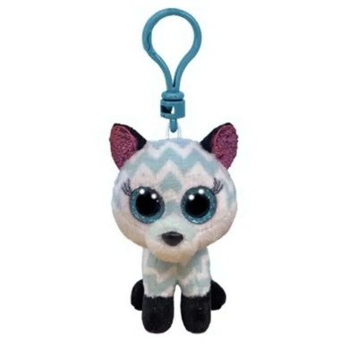 BOOS plüss figura ATLAS, Clip 8,5 cm - fehér-türkiz róka 