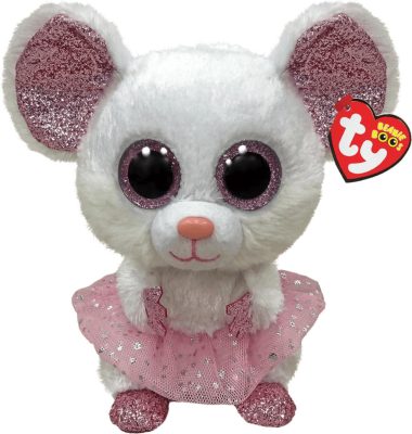 BOOS plüss figura NINA, Clip 8, 5 cm - fehérbalerinaegér