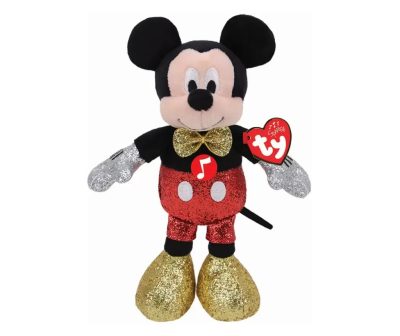 Mickey egér csillogó plüssfigura hanggal 20 cm