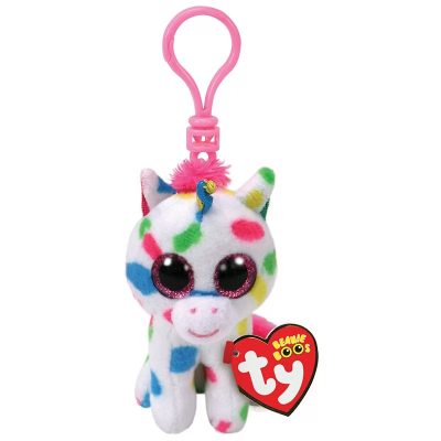 BOOS plüss figura HARMONIE, Clip 8,5 cm - pöttyös unikornis 