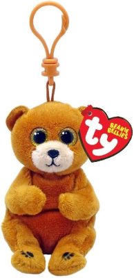 Ty Beanie Bellies plüss figura DUNCAN, Clip 8,5 cm - barna medve 