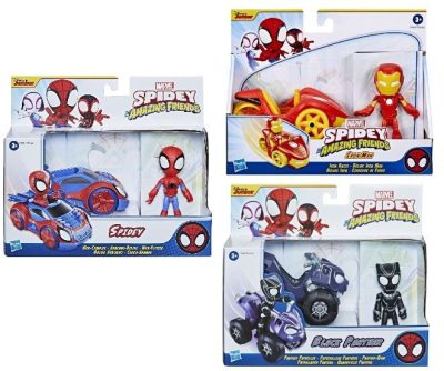 Spidey és Megcsodálható pajtások figura járművel - 1db 