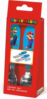 Super Mario Brothers fém ergo evőeszköz készlet - 2 darabos
