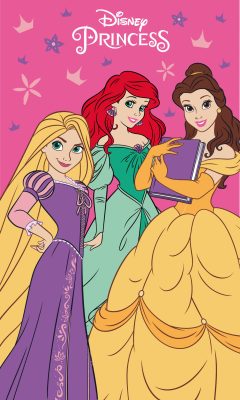 Disney Hercegnők Charm kéztörlő arctörlő, törölköző 30x50cm