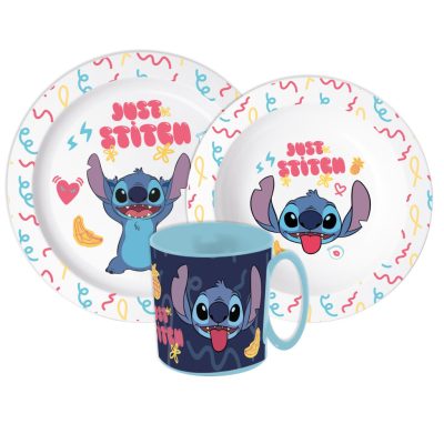 Disney Lilo és Stitch, A csillagkutya Just étkészlet, micro műanyag szett bögrével 390 ml 