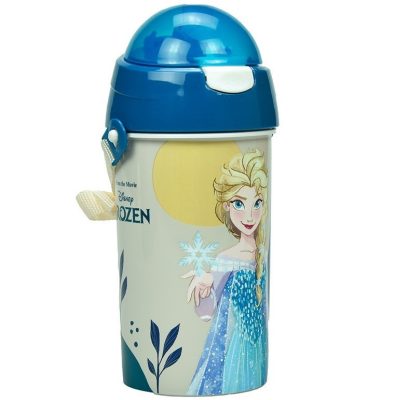 Disney Jégvarázs Together We Lead műanyag szívószálas kulacs akasztóval 500 ml