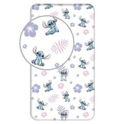 Disney Lilo és Stitch, A csillagkutya White gumis lepedő 90x200 cm