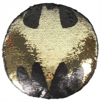 Batman Symbol átfordítható flitteres formapárna 30 cm